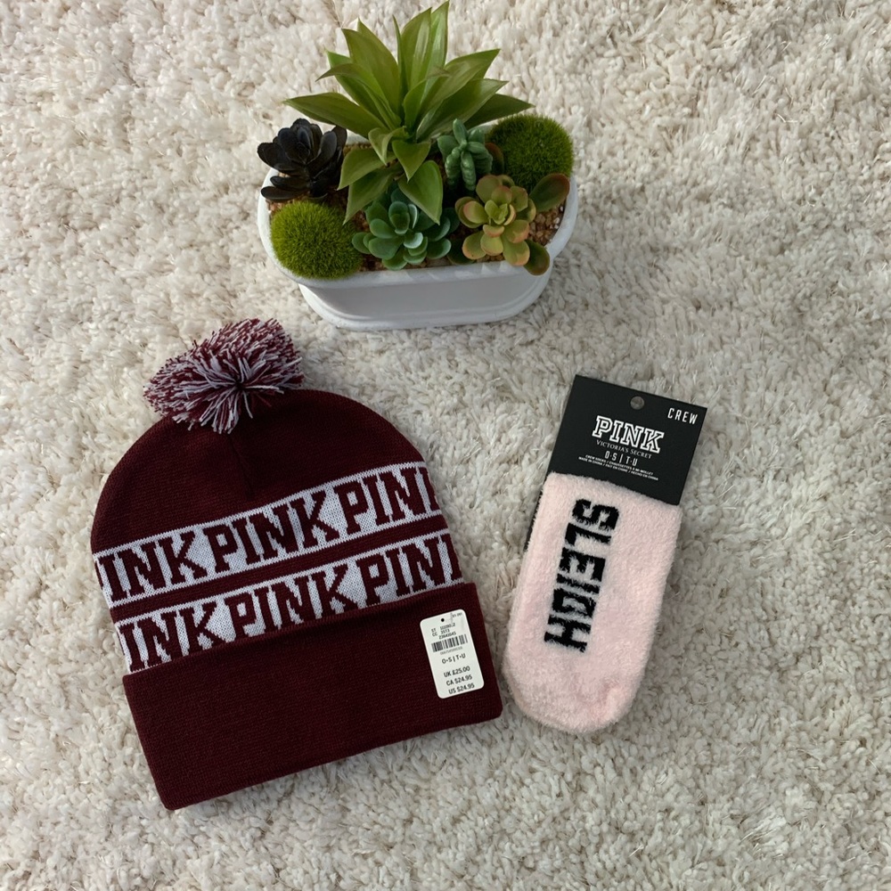 PINK hat/sock combo